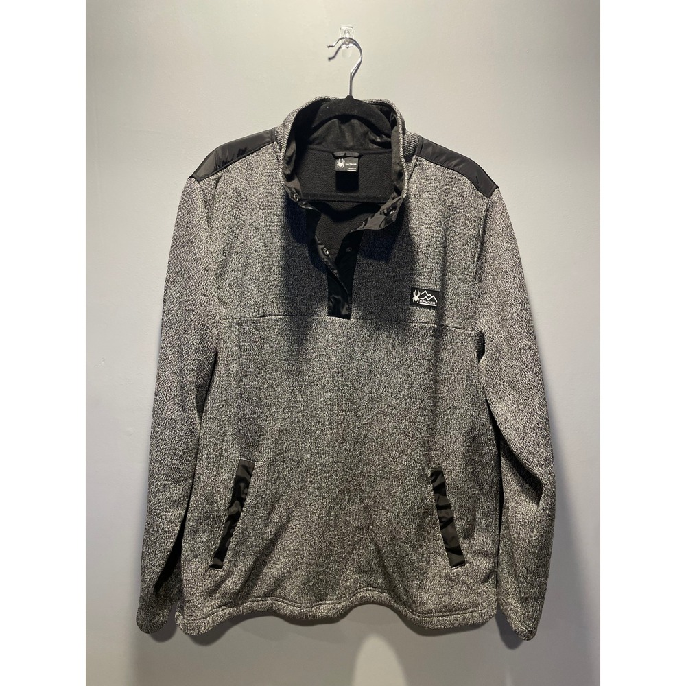 Spyder Mens Gray Marled Fleece Lined Snap Neck Pullover XL SPFGD213-065